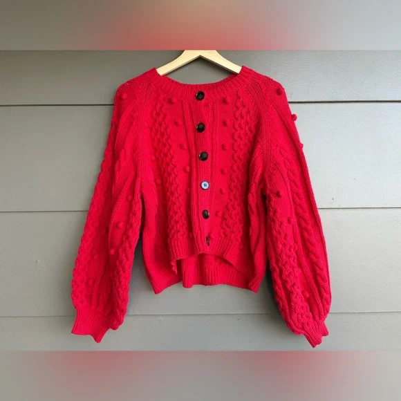 THE GREAT The Mountainside Cardigan in Deep Rose - Picture 5 of 16